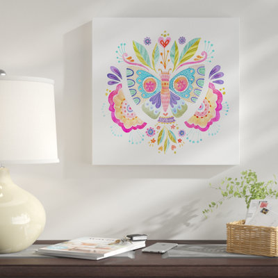 « fly free papillon », reproduction de peinture à l’aquarelle sur toile tendue