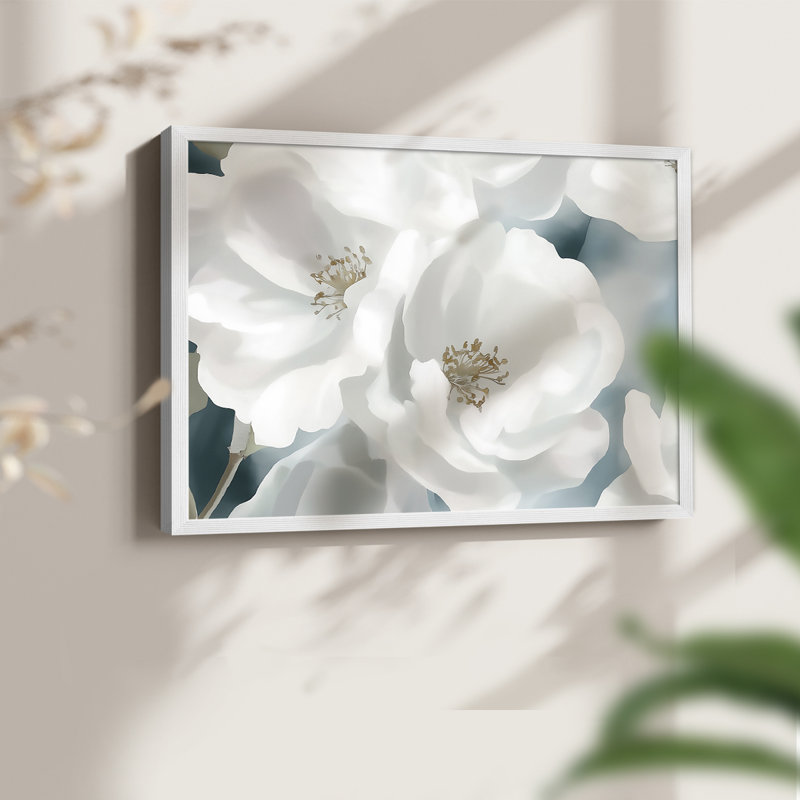 Série florale -166 - reproduction encadrée - réarmable, H 8 po x l 10 po, Blanc