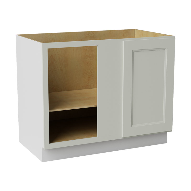 Armoire d'angle à base basse, L 42 po x H 34,5 po x P 24 po, Double shaker Laguna Grey