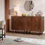 Buffet 59 ", ensemble de 2 tablettes réglables pour le salon / salle à manger - brun foncé