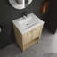 Meuble-lavabo autoportant avec lavabo en céramique