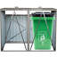 Abri à poubelles pour 2 poubelles - Acier galvanisé gris, antirouille, facile à assembler et à utiliser. Bac à vaporiser inclus. Peut contenir 2 poubelles. Aéré.