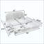 Structure de lit tapissier de style minimaliste moderne - Tissu de fil rond, tête de lit haute incurvée, support de pieds robuste et rangement à roulettes, matelas non inclus-53740523-53740527