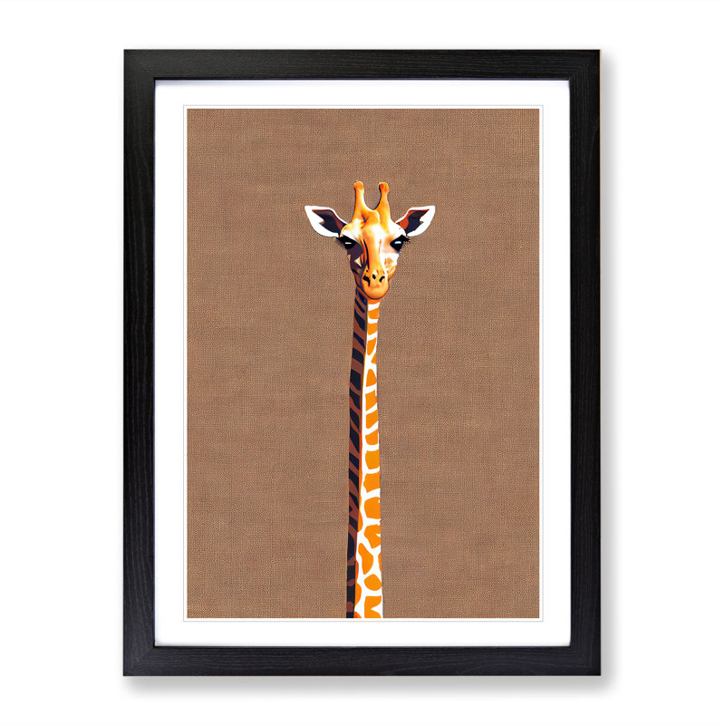 Skinny Giraffe - Framed Print, Black, 34cm H x 25cm W x 2cm D