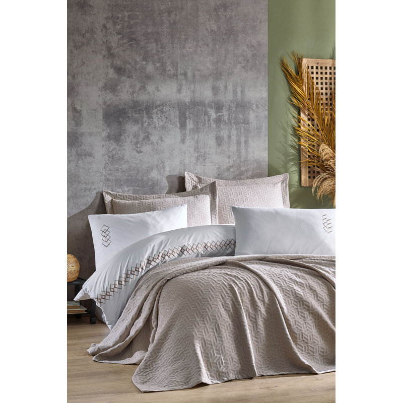 Ensemble de housse de couette 100% coton 6 pièces Rochdale, Beige