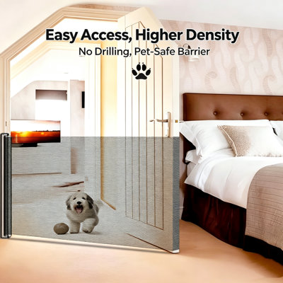 51.18x30.71in Retractable Mesh Pet Barrier Gate,