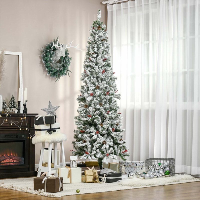 Arbre de Noël artificiel régulier (double) avec aiguilles blanches, 7'