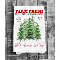 RACHEL ASHWELL FARMHOUSE (3) KITCHEN TOWELS CHRISTMAS TREES HOUSES