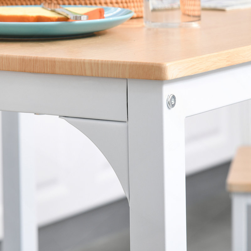 3-Piece Wooden Square Dining Table Set