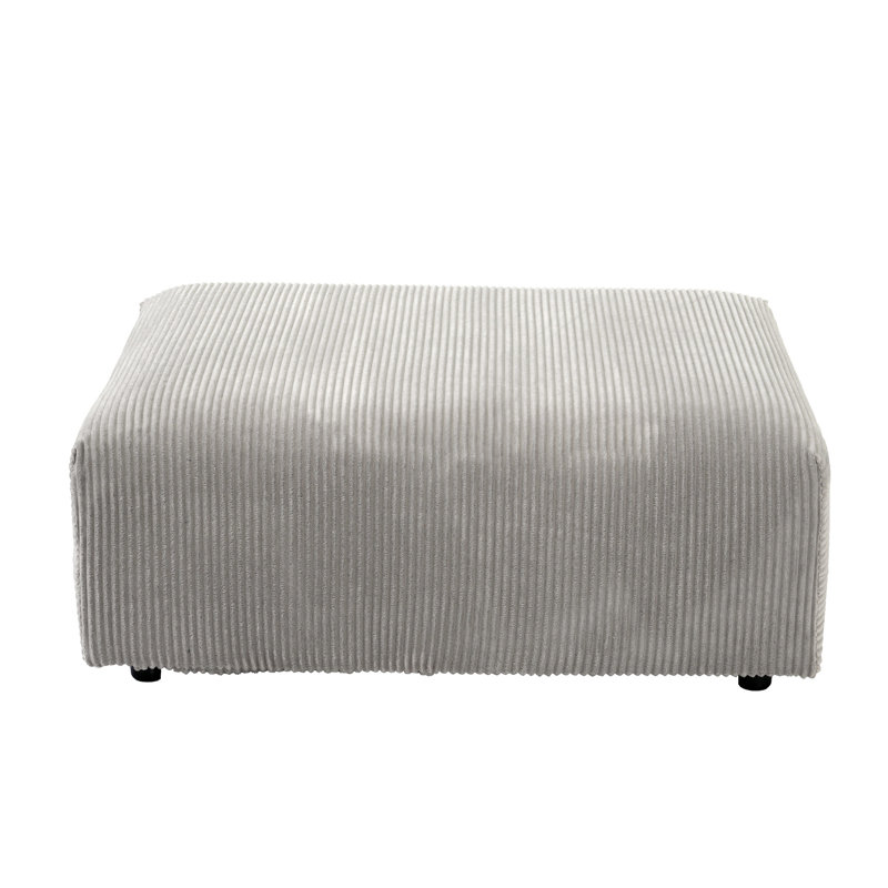 Repose-pieds en velours côtelé 39,37 po Nikodemos, Gris