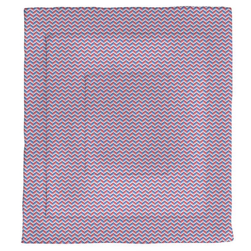Polyester Baffle Box Stitch Comforter, Twin XL Comforter, Purple/Navy/Red
