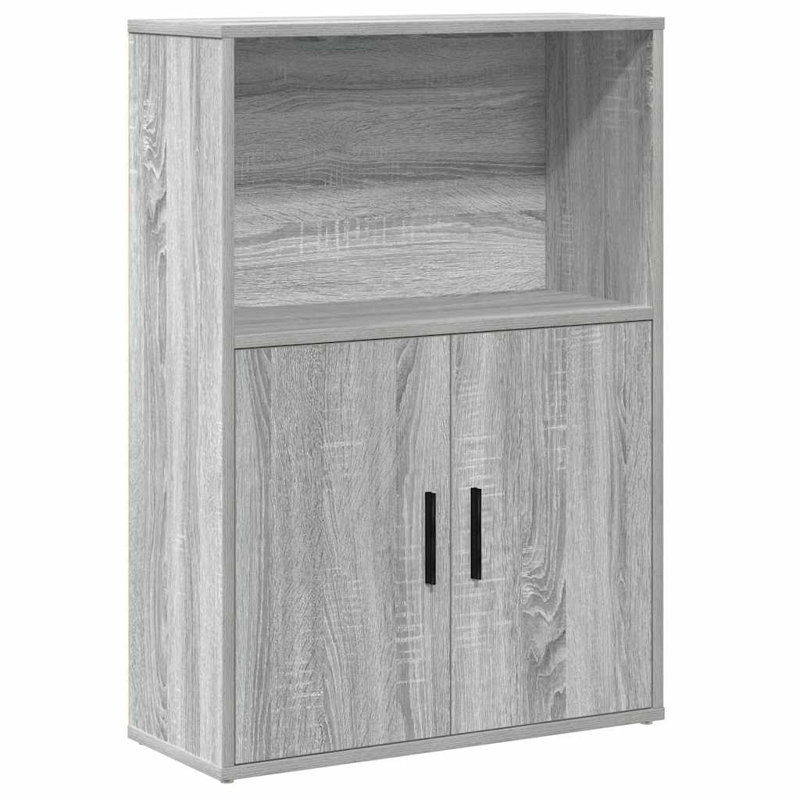 vidaXL Bookcase Engineered Wood Medium Bookcase Rectangular, Gray Sonoma