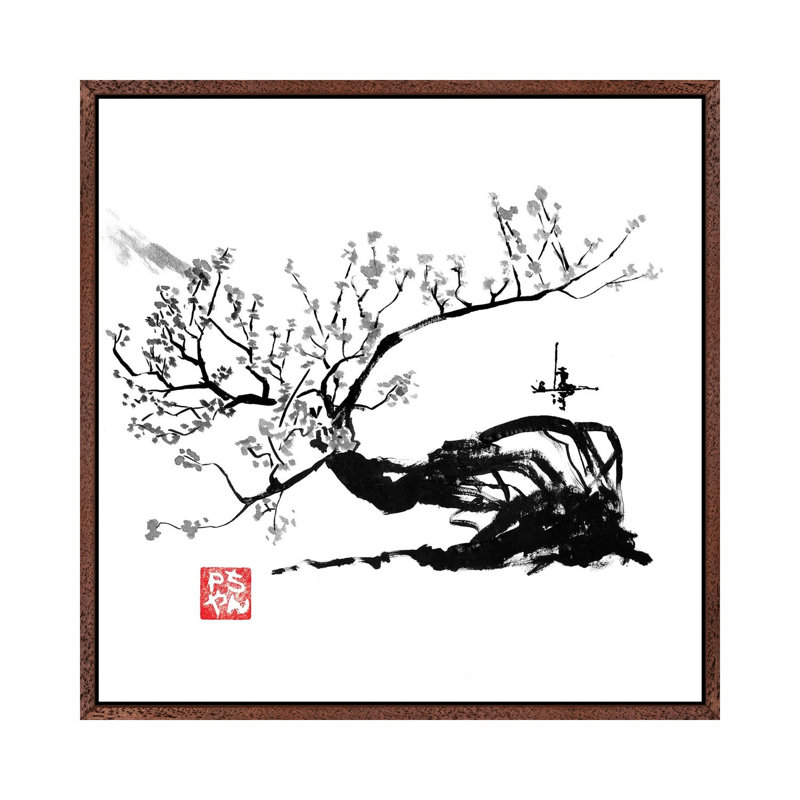 Old Tree by Péchane - Print on Canvas, Classic Brown Wood Framed, 45.72 cm H x 45.72 cm W