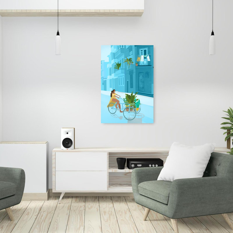 Impression sur toile Havana Tranquil Vibrant Abstract Cactus City Summer, H 36 po x l 24 po