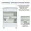 Meuble-lavabo moderne autoportant 24 po blanc avec lavabo en céramique, rangement ajustable, tablette réglable-130920196