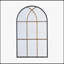 Miroir mural 28,3 x 47 pouces arqué avec motif de vitre noir et doré, rehaussant la décoration intérieure et la lumière naturelle