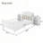 Metal Platform Bed Frame with Light，2  Pull Out Storage Shelves-896378218