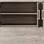 Console Juna Wood Queen à quatre portes avec matelas et coins arrondis, moisson gris bouleau