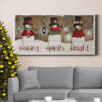 «Made Spirits Bright», toile tendue avec châssis de qualité supérieure - prête à être accrochée