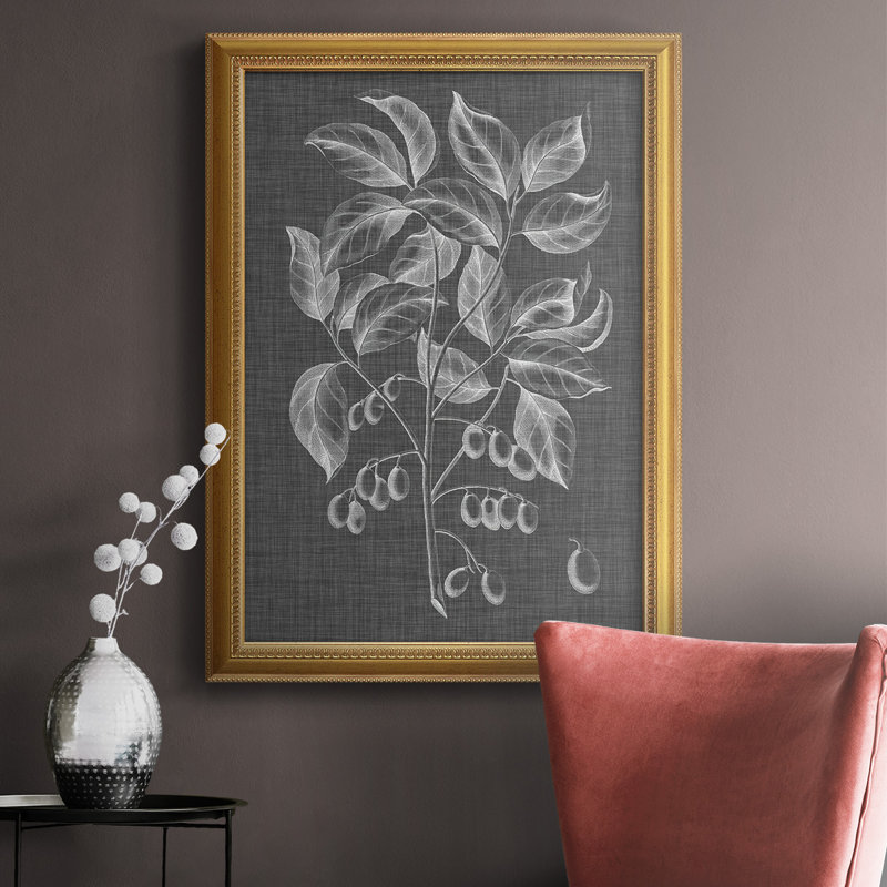 Toile graphique encadrée haut de gamme V prêt à accrocher, H 20 po x l 16 po x P 2,5 po, Cadre or antique