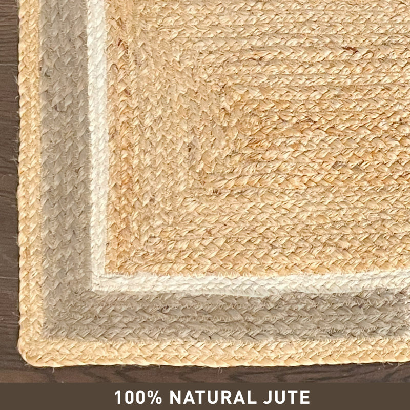 Tapis naturel tressé à la main, Rond 1 pi 5 po x 2 pi 5 po