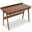 Bureau en bois massif 47,2 "avec 2 tiroirs et tablette de rangement-829167074