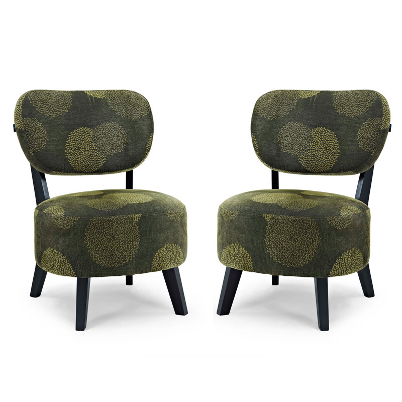 Klinger Upholstered Slipper Chair, Green Sunflower
