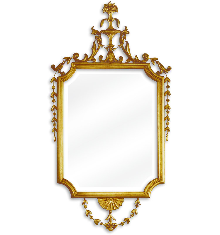 Miroir décoratif biseauté traditionnel, 57 po x 30 po