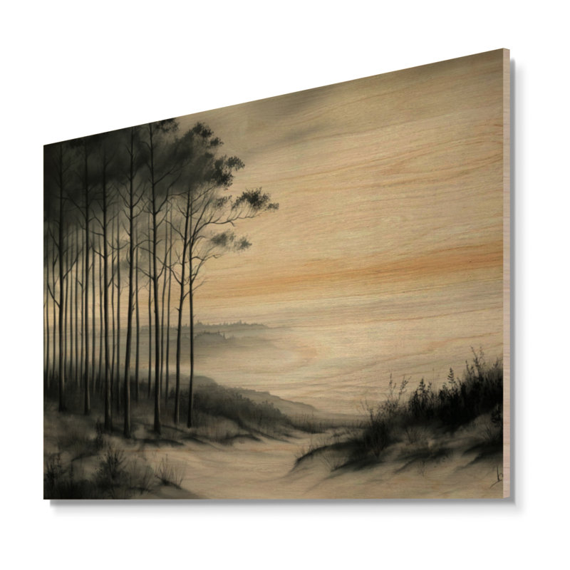 Khadijah I - Tableau mural en bois des dunes de sable, H 30 po x l 40 po, Rectangulaire