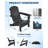 Folding Adirondack Chair Set of 2 with Side Table, HDPE Outdoor Patio Chairs with Cup Holder-704086132