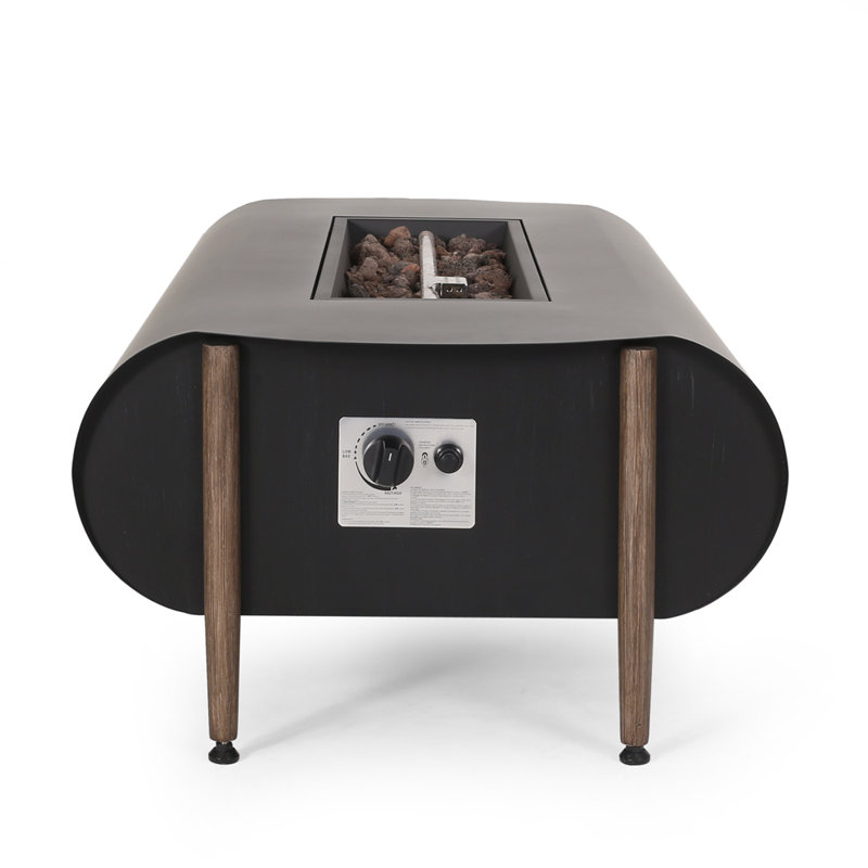 Vernon Rectangle Fire Pit With 50,000 BTU Output For Outdoor Warmth And Ambiance
