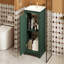 Ensemble de meuble-lavabo sur pied 20 po avec lavabo en céramique, meuble-lavabo simple autoportant avec porte à fermeture douce, tablette réglable, style moderne, vert.