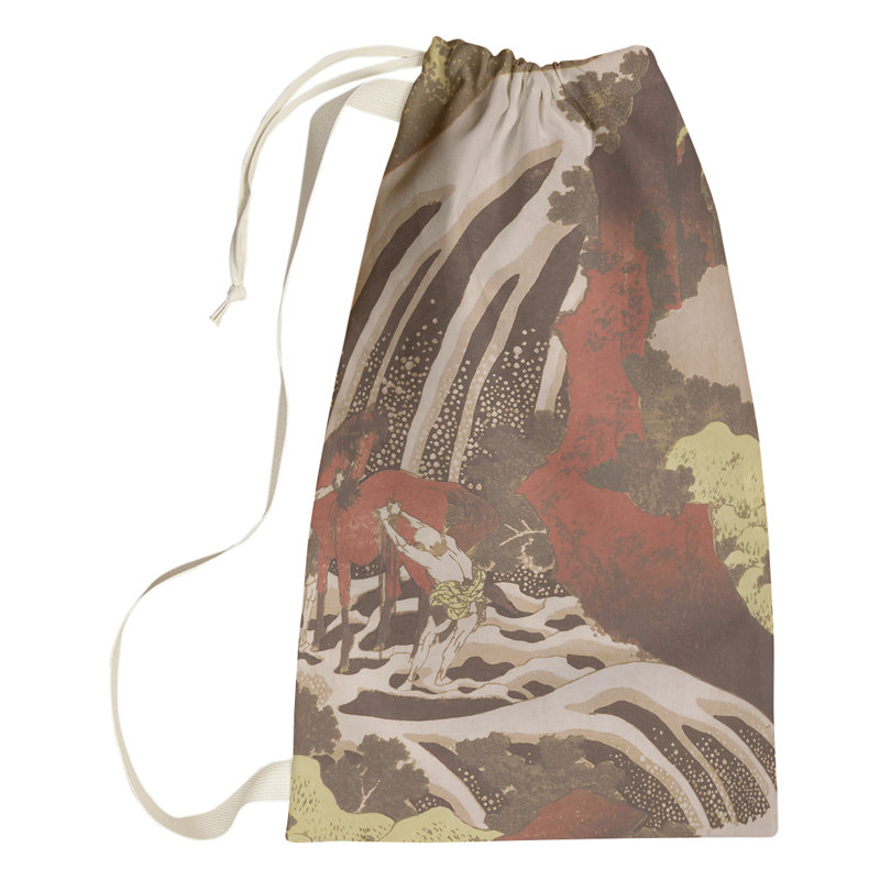 Sac à linge en cascade et cheval, Petit (H 64 po x l 20 po x P 1,5 po), Brun/gris