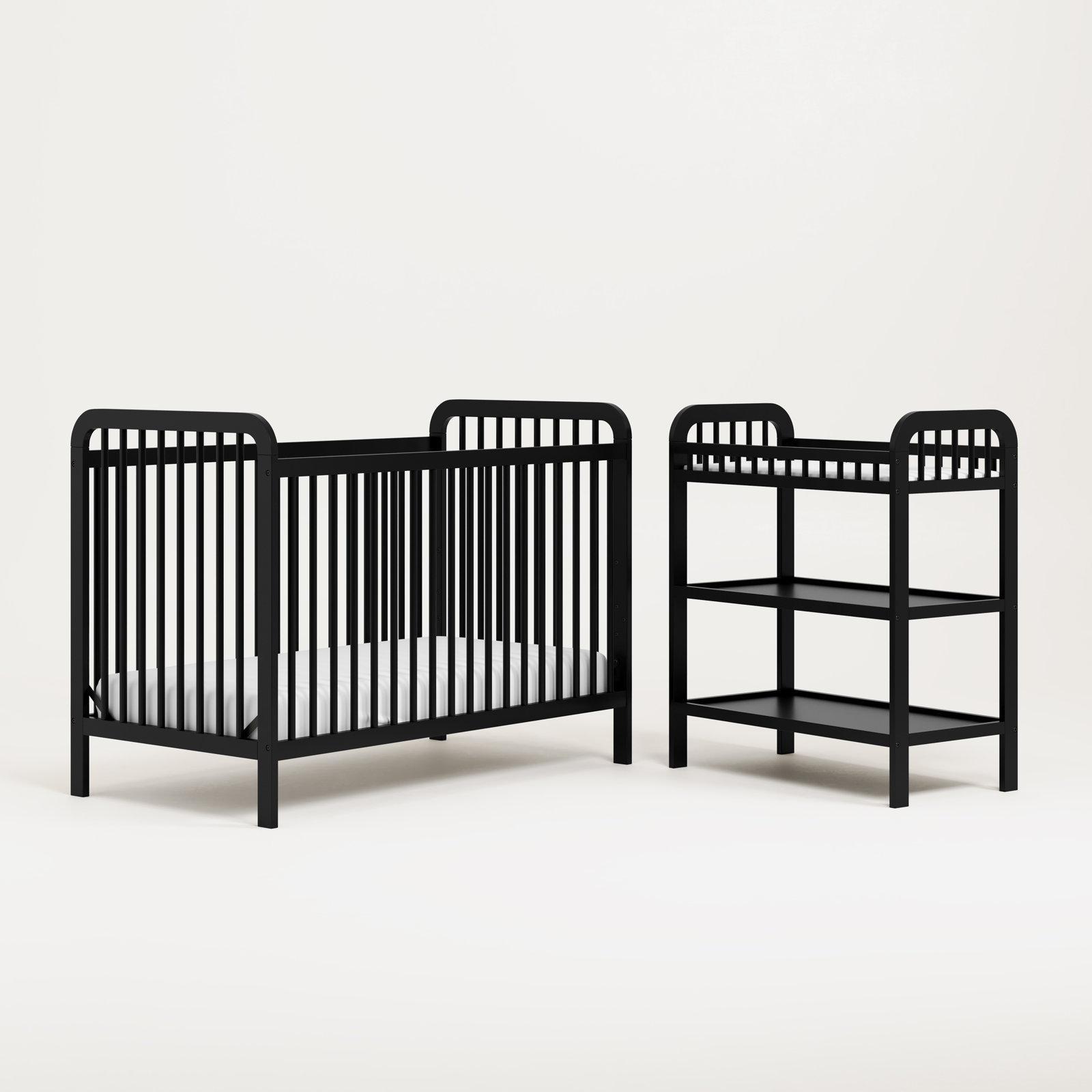 Pasadena Convertible Standard Crib and Changing Table 2 - Piece Nursery Furniture Set, Black