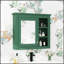 Armoire à pharmacie murale moderne avec miroir et 3 tablettes ouvertes, solution de rangement de salle de bain durable et écologique