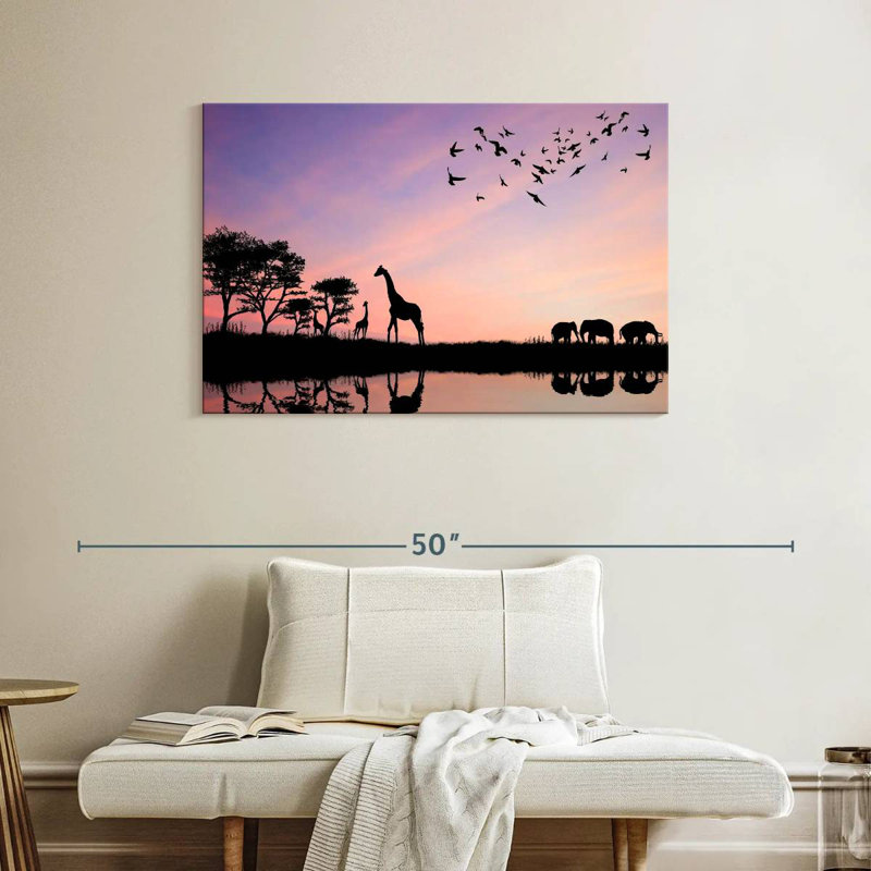 Brampt, animaux du safari africain, H 26 po x l 39 po