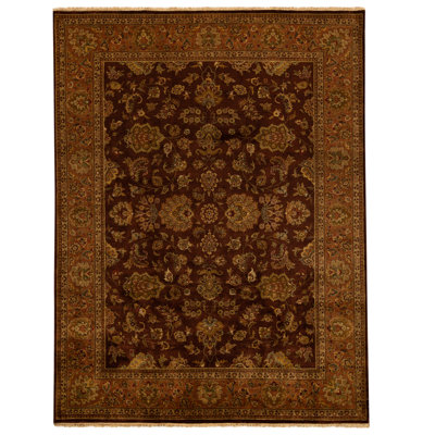 Hand Knotted Wool Area Rug in Plum