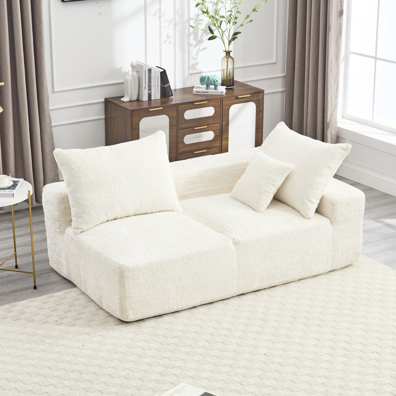 2 chenilles relaxantes - rembourrage en mousse supplémentaire pour le soutien, 30.13" H x 30.72" W x 29.73" D, Beige