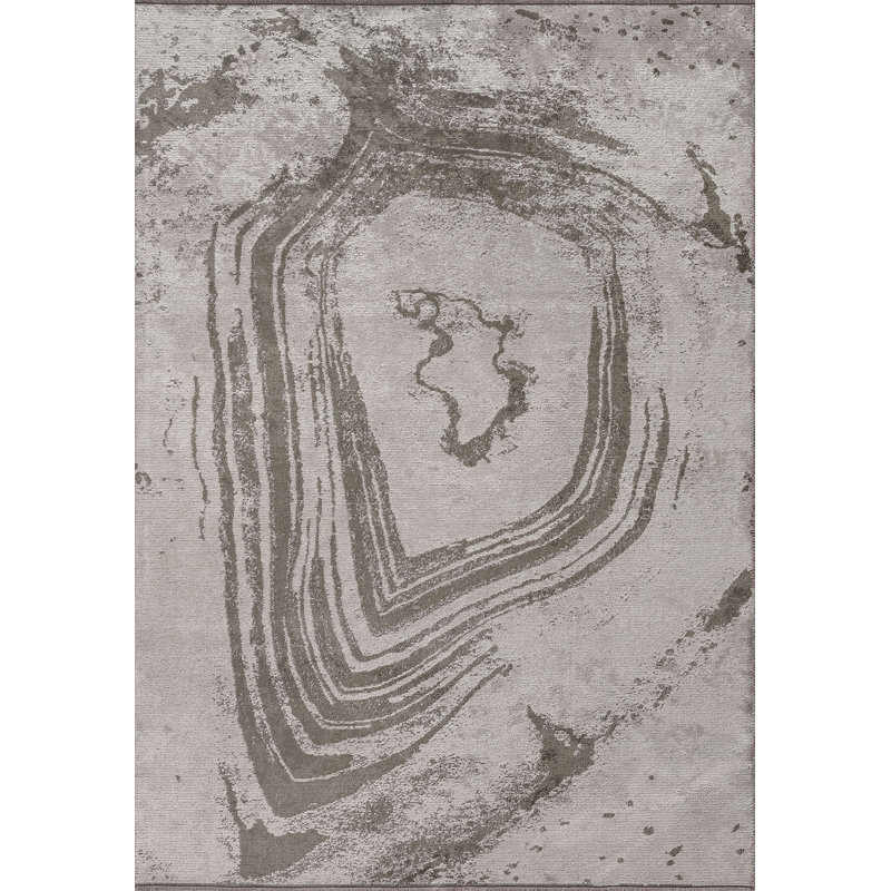 Amila Rectangle Abstract Cotton and Viscose Indoor / Outdoor Area Rug, Rectangle 5'3" x 7'6"