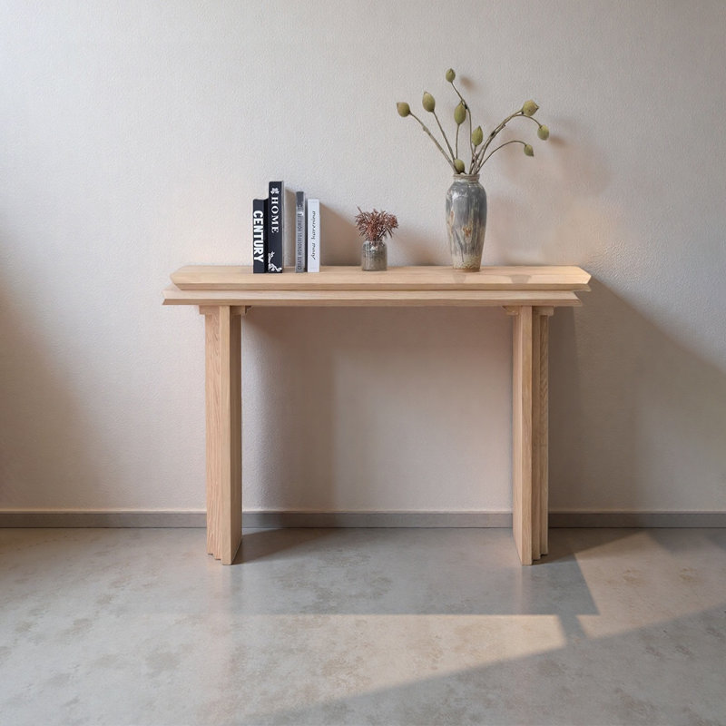Console minimaliste en bois massif de style nordique, H 33,46 po x l 47,24 po x P 13,78 po