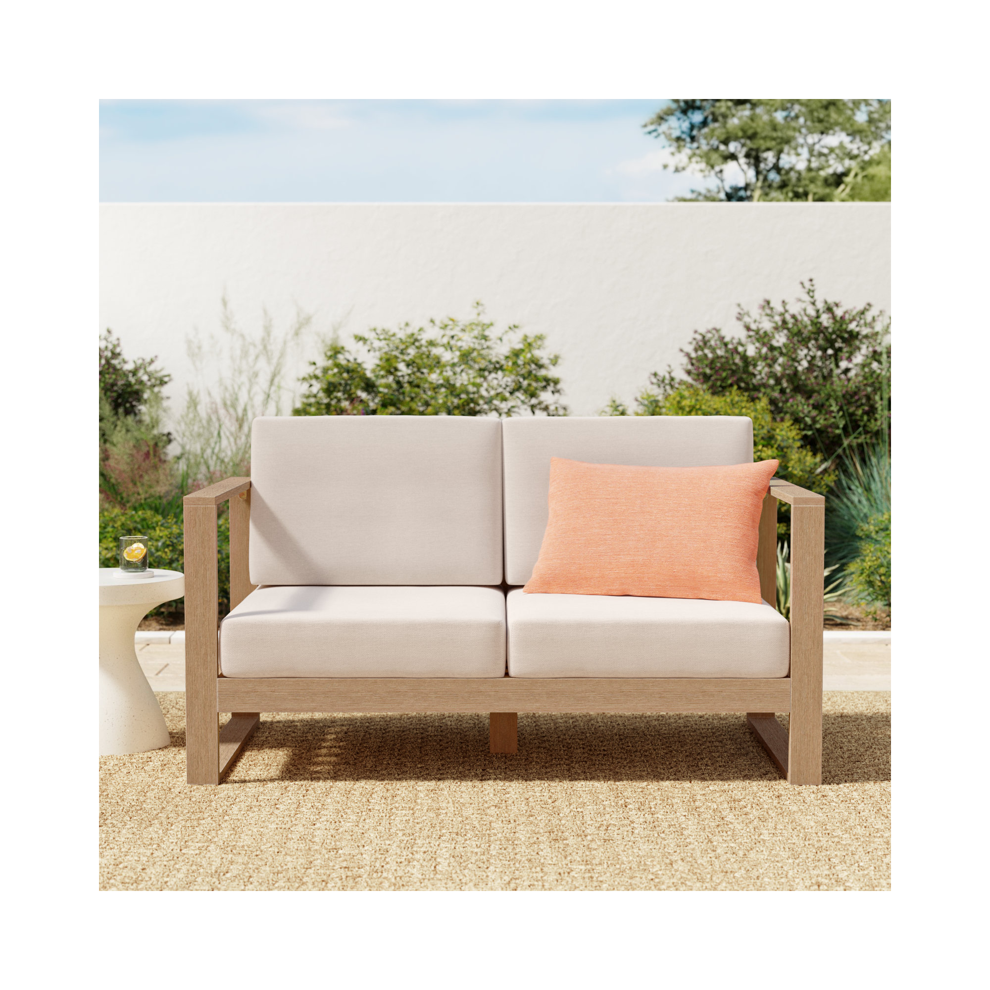 Moorefield 63" Wide Outdoor Loveseat with Cushions