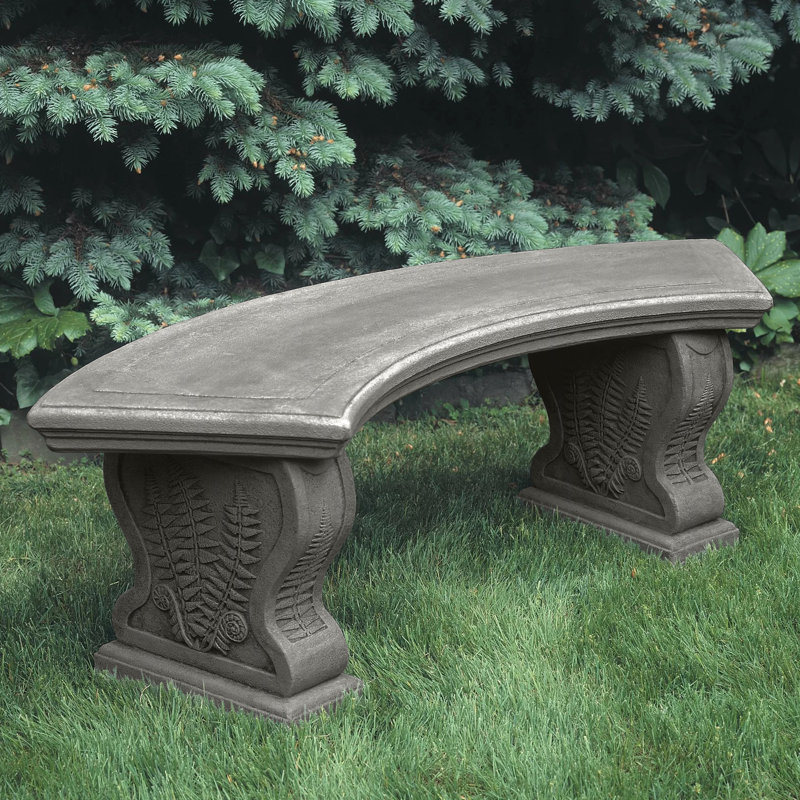 Banc de jardin en pierre / béton Millar, Pierre calcaire vieillie