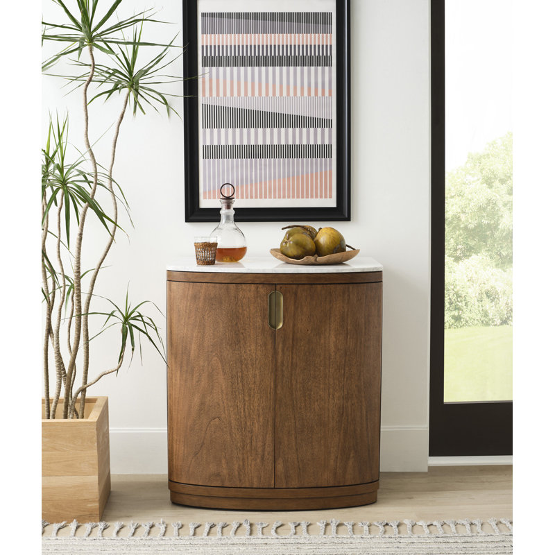 34.13 " L Solid Wood Bar Cabinet