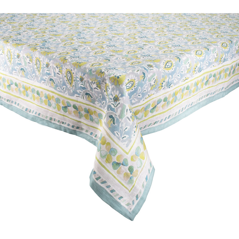 Mira Tablecloth, Seafoam/Green