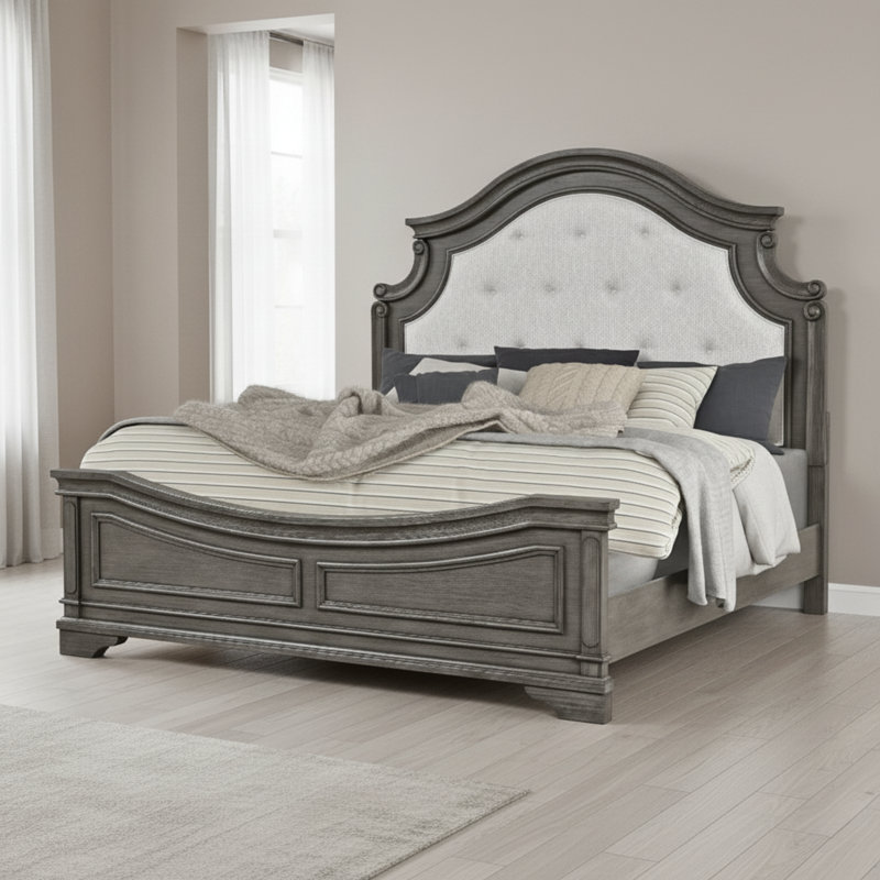 Minakshi King 3PC, King, 3 Pcs: Bed, 2 Nightstands
