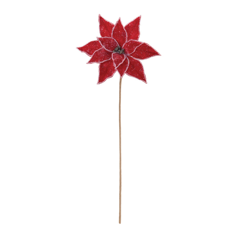 Tiges de fleurs de poinsettia scintillantes (ensemble de 2)