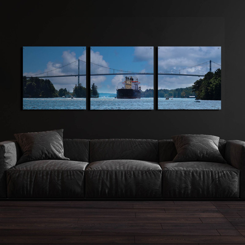 Épique «Rolling on the River» par Lori Deiter, verre acrylique Wal Art, H 36 po x l 108 po