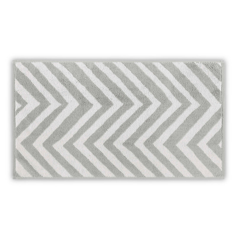 Serviette de bain 100% coton Ebenal, Gris clair / blanc