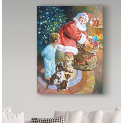 «No Way Santa» par Hollen, reproduction de peinture à l'huile sur toile tendue