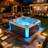 MONALISA 6-Person Massage Hot Tub, Single-Lounger Acrylic Outdoor Spa w/ Cover, Bluetooth, Ozonator, 35-Jet, LED light